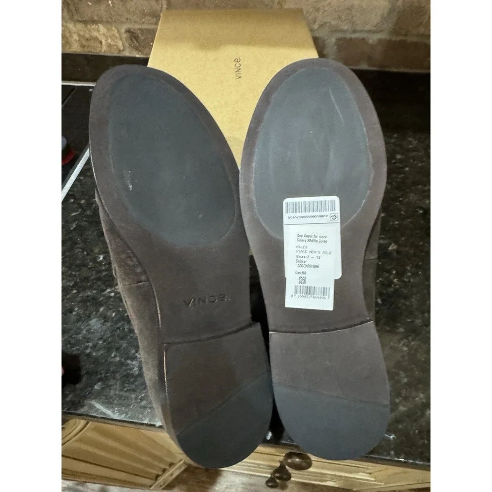Vince Men Miles Suede Moccasin-style Loafer Slip on Shoes‎ Cocoa Brown Size 8M